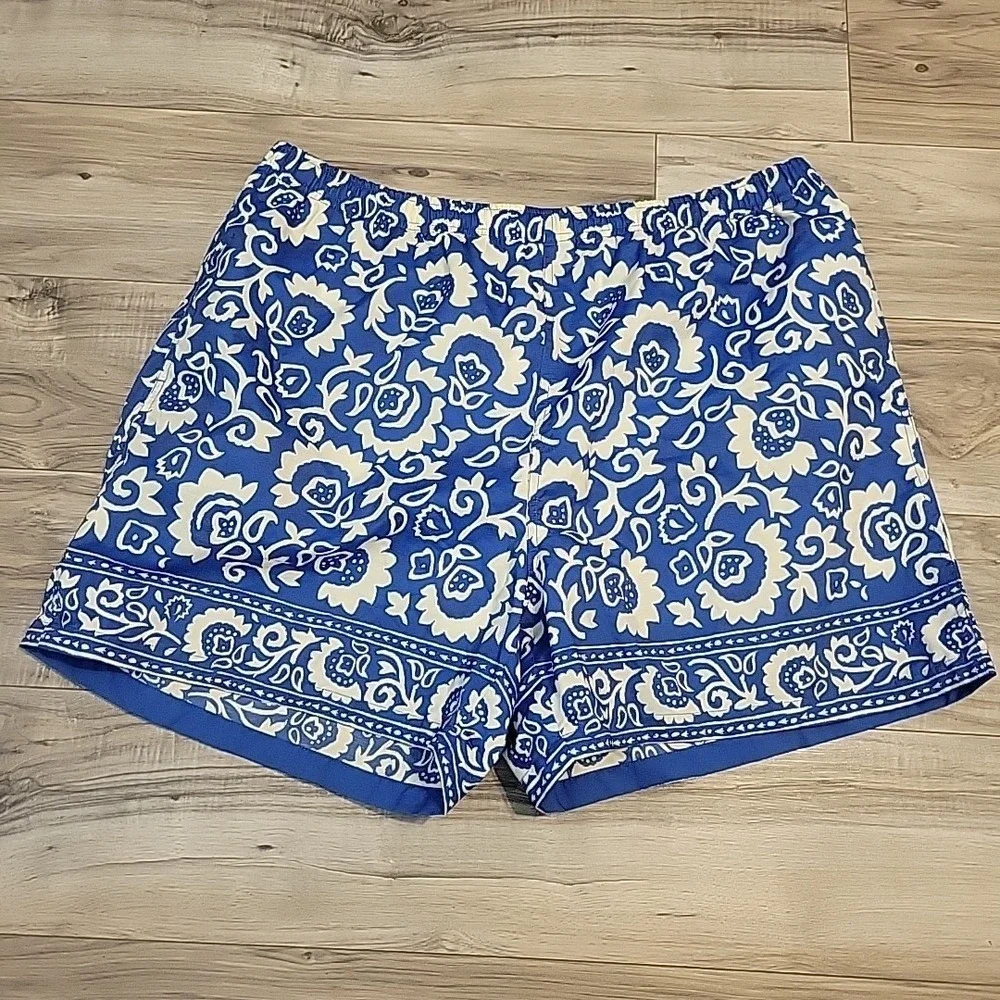 Polo Sport Ralph Lauren Swim Board Shorts Mens Medium Blue‎ Floral AOP Lined VGT